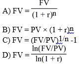 The question How much will I have in my account at a specific point in the future, given a specific interest rate? is best answered by which form of the TVM equation?