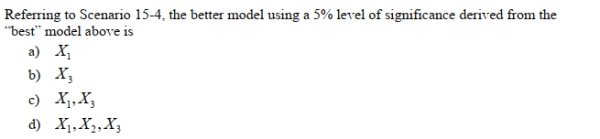 SCENARIO 15-4 15-16 Multiple Regression Model Building