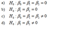 SCENARIO 14-15 -Referring to Scenario 14-15, which of the following is the correct null hypothesis to determine Whether there is a significant relationship between percentage of students passing the proficiency Test and the entire set of explanatory variables?