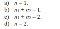 In testing for the differences between the means of 2 independent populations where the variances In each population are unknown but assumed equal, the degrees of freedom are