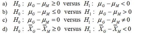 SCENARIO 10-3 Referring to Scenario 10-3, which of the following represents the relevant hypotheses tested by The real estate company?