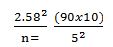<strong>In the following sample size formula,what percent level of accuracy is desired? </strong> A)0% B)5% C)9% D)3% E)0)025