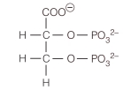 2,3-Bisphosphoglycerate is known to interact with hemoglobin in the following ways: carboxylate with Lys C-2 phosphate with protonated His C-3 phosphate with N-terminal amino acid Using the structure of 2,3-bisphosphoglycerate, show these interactions and identify what type of interaction occurs.
