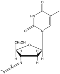 Below is the structure of 3'-azido-2',3'-dideoxythymidine (also known as AZT). Draw the structure of the metabolite of AZT that serves as the inhibitor of reverse transcriptase.