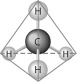 <strong>Refer to the following figure to answer the following questions. The molecule shown here is the simplest of organic compounds. It is called</strong> A)a carbohydrate. B)carbon dioxide. C)methane. D)carbonic hydrate. E)methyl carbonate.