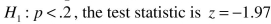 For the next questions, find the P-value using the given information With .