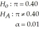 For the following hypothesis test: With n= 0.42 and p = 0.42,state the conclusion