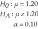 You are given the following null and alternative hypotheses: If the true population mean is 1.25,calculate the power of the test.Assume the population standard deviation is known to be 0.50 and the sample size is 60.