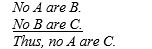 <strong>  Consider this problem.What does it represent?</strong> A)logically valid syllogism B)invalid syllogism C)confirm the antecedent D)illicit conversion <div style=padding-top: 35px> 