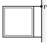 <strong>A uniform sign is supported at P as shown in the figure.If the sign is a square 0.7 m on its side and its mass is 7.0 kg,what is the magnitude of the horizontal force that P experiences? </strong> A)34 N B)0 N C)24 N D)98 N