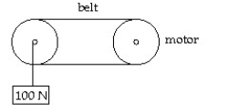 <strong>A winch is being used to raise a 100 N load.If the motor supplies a torque at a radius of 1.4 m and the cylinder upon which the rope is being wrapped has a radius a 0.6 m,how much force must the motor supply to keep the load suspended in place while the work crew goes to lunch? </strong> A)43 N B)230 N C)80 N D)70 N