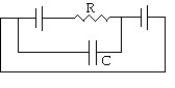 <strong>Draw a circuit with two batteries,a resistor between them,and a capacitor in parallel with the resistor.The batteries are connected negative pole to positive pole.</strong> A) B) C) D)