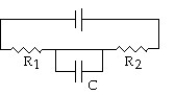<strong>Draw a circuit consisting of a battery connected to two resistors,R<sub>1 </sub>and R<sub>2</sub>,in series with each other and a capacitor C connected across the resistors.</strong> A) B) C) D)
