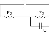 <strong>Draw a circuit consisting of a battery connected to two resistors,R<sub>1 </sub>and R<sub>2</sub>,in series with each other and a capacitor C connected across the resistors.</strong> A) B) C) D)