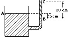 <strong> A container has a vertical tube,whose inner radius is 12.00 mm,connected to it at its side.An unknown liquid reaches level A in the container and level B in the tube-level A being 5.0 cm higher than level B.The liquid supports a 20.0 cm high column of oil,between levels B and C,whose density is 320 kg/m<sup>3</sup>.In the figure,the gauge pressure at level B is closest to:</strong> A)630 Pa B)310 Pa C)470 Pa D)790 Pa E)940 Pa