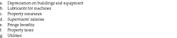 Lucas Manufacturing has three cost objects that it uses to accumulate costs for its manufacturing plants. They are: The following manufacturing overhead cost categories are found in the accounting records: Required: Assign each of the above costs to the most appropriate cost object.