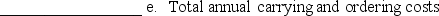 Due to unprecedented growth during the year, Flowers by Kelly decided to use some of its surplus cash to increase the size of several inventory order quantities that had been previously determined using an EOQ model. Required: Identify whether increasing the size of inventory orders will increase, decrease, or have no effect on each of the following items.