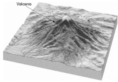 On the spaces provided below each illustration, name the type of drainage pattern that is illustrated. a)______________________________ b)______________________________ c)______________________________ d)_____________________________