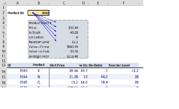 The following table is used to lookup information on a specific product. I chose to show the dependents of cell B2. How can I remove the arrows that are indicating the dependents? 