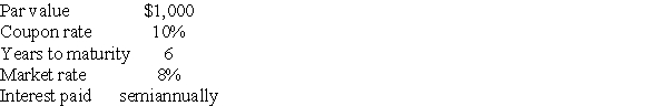 Given the following information,determine the market value of EAO Company bonds.