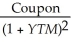 <strong>Which of the following formulas is incorrect?</strong> A)Yield to maturity for an n-period zero-coupon bond = B)Price of an n-period bond = + + ... + C)Price of an n-period bond = Coupon × + D)Coupon =