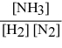 <strong>Write the equilibrium constant expression for the following reaction: N2(g) + 3 H2(g) ⇌ 2 NH3(g)</strong> A) B) C) D) E)