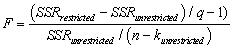 <strong>The homoskedasticity-only F-statistic is given by the following formula</strong> A) B) C) D)