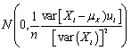 <strong>If the three least squares assumptions hold,then the large sample normal distribution of 1 is</strong> A) . B) . C) . D) .