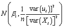 <strong>If the three least squares assumptions hold,then the large sample normal distribution of 1 is</strong> A) . B) . C) . D) .
