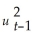 You have collected quarterly Canadian data on the unemployment and the inflation rate from 1962:I to 2001:IV.You want to re-estimate the ADL(3,1)formulation of the Phillips curve using a GARCH(1,1)specification.The results are as follows: t = 1.17 - .56 ΔInft-1 - .47 ΔInft-2 - .31 ΔInft-3 - .13 Unempt-1 (.48)(.08)(.10)(.09)(.06) = .86 + .27 + .53 . (.40)(.11)(.15) (a)Test the two coefficients for and in the GARCH model individually for statistical significance. (b)Estimating the same equation by OLS results in t = 1.19 - .51 ΔInft-1 - .47 ΔInft-2 - .28 ΔInft-3 - .16Unempt-1 (.54)(.10)(.11)(.08)(.07) Briefly compare the estimates.Which of the two methods do you prefer? (c)Given your results from the test in (a),what can you say about the variance of the error terms in the Phillips Curve for Canada? (d)The following figure plots the residuals along with bands of plus or minus one predicted standard deviation (that is,± )based on the GARCH(1,1)model. Describe what you see.