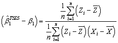 <strong>(Requires Appendix material)The relationship between the TSLS slope and the corresponding population parameter is:</strong> A) . B) . C) . D) .