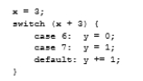 <strong>What is y after the following switch statement is executed? </strong> A) 1 B) 4 C) 3 D) 2 E) 0