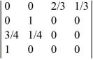 For the following transition matrices, determine the transient or absorbing states.