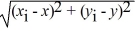 The distance formula of d =   will find the ________ distance between two locations.<div style=padding-top: 35px> 