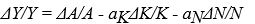 <strong>The growth accounting equation is</strong> A) B) C) D)