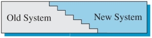 <strong>The following diagram depicts which of the following conversion strategies? </strong> A) parallel strategy B) phased strategy C) pilot strategy D) entrepreneurial strategy