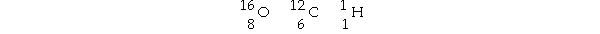 <strong>Table 2.1 Using the information in Table 2.1, calculate the molecular weight of ethanol, C<sub>2</sub>H<sub>5</sub>OH.</strong> A) 33 B) 34 C) 96 D) 46 E) The answer cannot be determined.