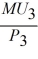 In equilibrium, we know that   =   =   =   . Since P<sub>2</sub> = 2P<sub>1</sub>, we know we need a bundle such that MU<sub>2</sub> = 2MU<sub>1</sub>. This only occurs at bundle C. In fact, the marginal utility per dollar across all goods are equivalent for bundle C. Bundle C is the optimal choice.