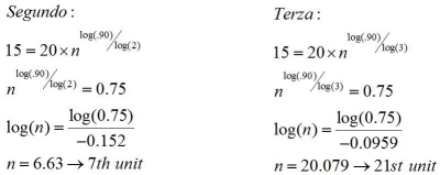   Depending on rounding,students will determine that the 20th or 21st unit will do the trick for Terza,a difference of about 14 units.