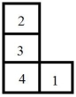 <strong>Figure 3.2 A company of four departments has the following closeness factors and current locations of all departments.Assume rectilinear distance. Using the information in Figure 3.2,which of these arrangements has the best weighted-distance score?</strong> A) B) C) D)