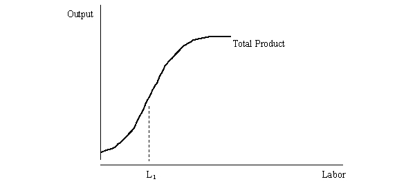 Diminishing returns set in at the level of labor where the marginal product of labor begins to decline. Since the marginal product of labor is the slope of the total product curve, diminishing returns can be seen once the slope of the total product curve begins to decline.  