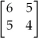 <strong>Element 1,1 of the inverse of the matrix is</strong> A)-5. B)-4. C)4. D)5. E)None of the above
