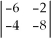 <strong>The value of the determinant is</strong> A)-8. B)+8. C)-40. D)+40. E)None of the above