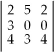 <strong>The value of the determinant is</strong> A)2. B)14. C)-42. D)42. E)None of the above