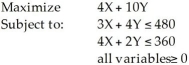 <strong>Consider the following linear programming problem: The feasible corner points are (48,84), (0,120), (0,0), (90,0).What is the maximum possible value for the objective function?</strong> A)1032 B)1200 C)360 D)1600 E)None of the above