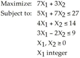 <strong>The following represents a:</strong> A)goal programming problem. B)mixed integer programming problem. C)nonlinear programming problem. D)0-1 integer programming problem. E)pure integer programming problem.