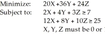 Consider the following 0 - 1 integer programming problem: If we wish to add the constraint that X must be positive, and that only Y or Z but not both can be positive, how would the additional constraint(s) be written?