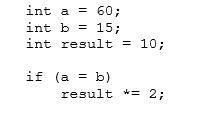 <strong>What will be the value of result after the following code has been executed?  </strong> A)10 B)120 C)20 D)This code will not compile. <div style=padding-top: 35px> 
