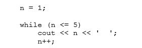 <strong>What is the output of the following code segment? </strong> A)1 2 3 4 5 B)1 1 1... and on forever C)2 3 4 5 6 D)1 2 3 4 E)2 3 4 5