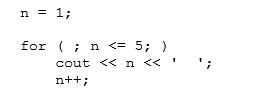 <strong>What is the output of the following code segment? </strong> A)1 2 3 4 5 B)1 1 1 ... and on forever C)2 3 4 5 6 D)1 2 3 4 E)2 3 4 5